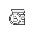 Bitcoins stack outline icon Royalty Free Stock Photo