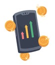 bitcoins and statistics in smartphone