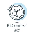 BitConnect cryptocurrency coin line, icon of virtual currency