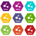 Bitconnect icons set 9 vector Royalty Free Stock Photo