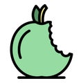 Bite apple waste icon color outline vector