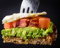 Bite of Avocado Toast Royalty Free Stock Photo