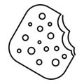 Bite biscuit icon, outline style