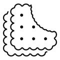 Bite biscuit icon, outline style