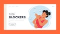 Bite Blockers Landing Page Template. Mosquito Bite Woman Experiences Itching, Swelling, And Redness On Her Skin