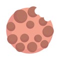 Bite cookie food cartoon icon style design