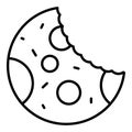 Bite cookie icon, outline style