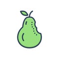 Color illustration icon for Bite, pear and fruit Royalty Free Stock Photo