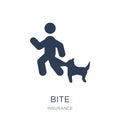 Bite icon. Trendy flat vector Bite icon on white background from Royalty Free Stock Photo