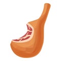 Bite jamon icon cartoon vector. Pig food ham