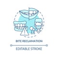 Bite reclamation turquoise concept icon