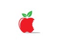 Bite red apple for logo design illustration on white background Royalty Free Stock Photo