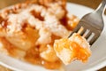 Bite of rustic apple pie Royalty Free Stock Photo