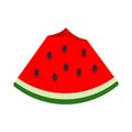 Bite watermelon part icon, flat style Royalty Free Stock Photo