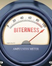 Biterness and Awfulness Meter that is hitting a full scale, showing a very high level of biterness Royalty Free Stock Photo