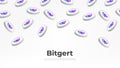 Bitgert BRISE coin falling from the sky. BRISE cryptocurrency concept banner background