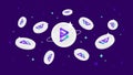 Bitgert BRISE coins falling from the sky. BRISE cryptocurrency concept banner background