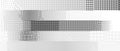 Bitmap pixelated striped pattern. Black and white halftone grunge texture. Glitch noise stripe overlay. Dotted gradient