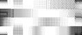 Bitmap pixelated striped pattern. Glitched halftone grunge texture. Dithered noise stripe overlay. Dotted gradient