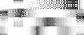Bitmap pixelated striped pattern. Glitched halftone grunge texture. Rasterized noise stripe overlay. Dotted gradient