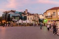 BITOLA, NORTH MACEDONIA - AUGUST 5, 2019: Evening view of Magnolia Square in Bitola, North Macedon Royalty Free Stock Photo
