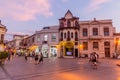BITOLA, NORTH MACEDONIA - AUGUST 5, 2019: Evening view of Magnolia Square in Bitola, North Macedon Royalty Free Stock Photo