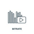 Bitrate icon. Line simple Streaming icon for templates, web design and infographics Royalty Free Stock Photo