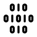 Bits and Bytes, binary code Professional Line Icon. Modern vector illustration representing binary coding, data processing, and Royalty Free Stock Photo