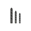 Bits, carbide, drill color gradient vector icon