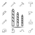 bits, carbide, drill icon. Simple thin line, outline vector element of Construction tools icons set for UI and UX, website or