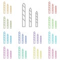 Bits, carbide, drill multi color icon. Simple thin line, outline vector of construction tools icons for ui and ux, website or