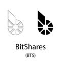 Bitshares black silhouette Royalty Free Stock Photo