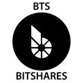 Bitshares Coin cryptocurrency blockchain icon. Virtual electronic, internet money or cryptocoin symbol, logo