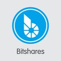Bitshares - Cryptocurrency Logo. Royalty Free Stock Photo