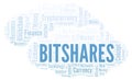 Bitshares cryptocurrency coin word cloud.