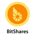 Bitshares icon, flat style