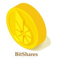 Bitshares icon, isometric style