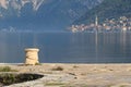 Bitt on a pier close up on a background of Kotor bay Royalty Free Stock Photo