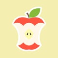 bitten apple characters design illustrations. Fruits Characters Collection: Vector illustration of a funny and smiling apple Royalty Free Stock Photo