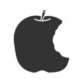 Bitten apple glyph icon Royalty Free Stock Photo