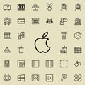 bitten apple icon. Detailed set of minimalistic line icons. Premium graphic design. One of the collection icons for websites, web
