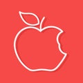 Bitten apple outline shape Royalty Free Stock Photo