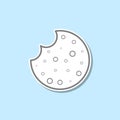 Bitten biscuits sticker icon. Simple thin line, outline vector of web icons for ui and ux, website or mobile application Royalty Free Stock Photo