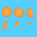 Bitten Chip Cookie Set on a Blue. Vector