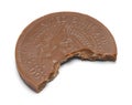 Bitten Chocolate Coin Royalty Free Stock Photo