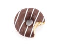 Bitten chocolate donut Royalty Free Stock Photo