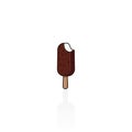 Bitten chocolate ice cream bars on a stick vector graphics