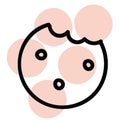 Bitten cookie, icon Royalty Free Stock Photo