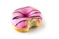 Bitten donut on a white background. Royalty Free Stock Photo