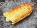 Bitten french bread cheese pizza Royalty Free Stock Photo